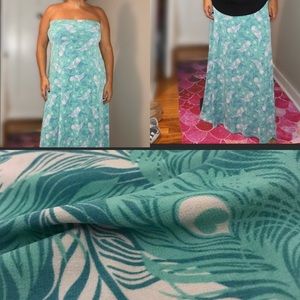 LuLaRoe Blue Green Peacock Maxi